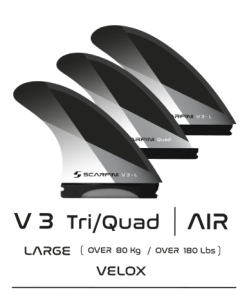 Scarfini V3 Tri / Quad (5 Fins) single tab (L)