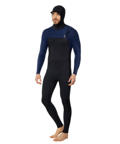NEW STOCK 2025 O`Neill Hyperfreak Mens 4/3+ mm Chest Zip w/Hood Navy / Black