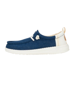 Mens Wally Summer Linen Sargasso Blue/White
