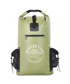RUGGED LIFE 40L Waterproof Dry & Haul Bag Backpack with Padded Straps - Adventure Ready (Green)