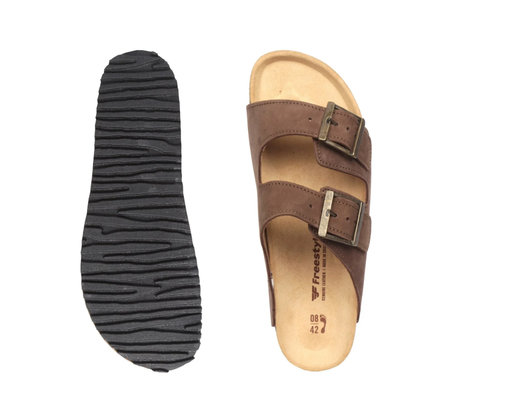 Freestyle Corkies Mattheus Premium Leather Anatomical Health Sandal Crazyhorse Choc - Image 2