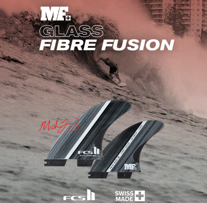 FCS II Mick Fanning Glass Fibre Fusion Tri Fin Set Smoke White (M) - Image 4