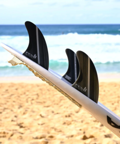 Alternative view of FCS II Mick Fanning Glass Fibre Fusion Tri Fin Set Smoke White (L)