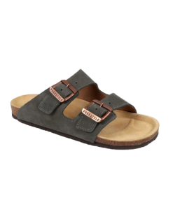 Freestyle Corkies Mattheus Premium Leather Anatomical Health Sandal Charcoal