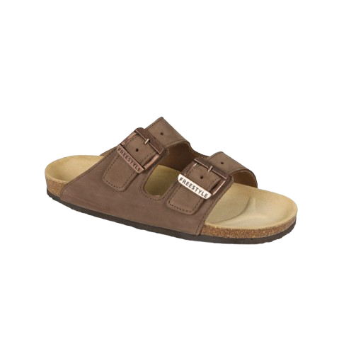 Freestyle Corkies Mattheus Premium Leather Anatomical Health Sandal Crazyhorse Choc