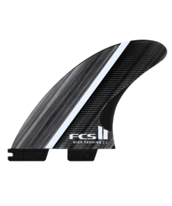 FCS II Mick Fanning Glass Fibre Fusion Tri Fin Set Smoke White (L)