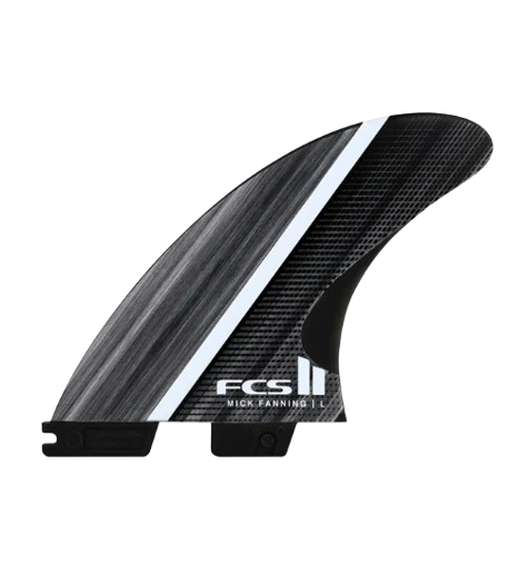 FCS II Mick Fanning Glass Fibre Fusion Tri Fin Set Smoke White (M)