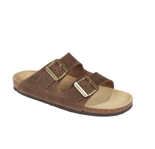 Freestyle Corkies Mattheus Premium Leather Anatomical Health Sandal Crazyhorse Choc