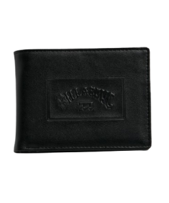 Mens Classic Flip Leather Wallet - BLACK