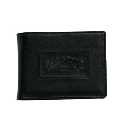 Mens Classic Flip Leather Wallet - BLACK