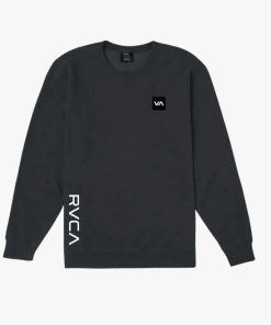 Rvca Mens 2X Crew Sweater Pirate Black