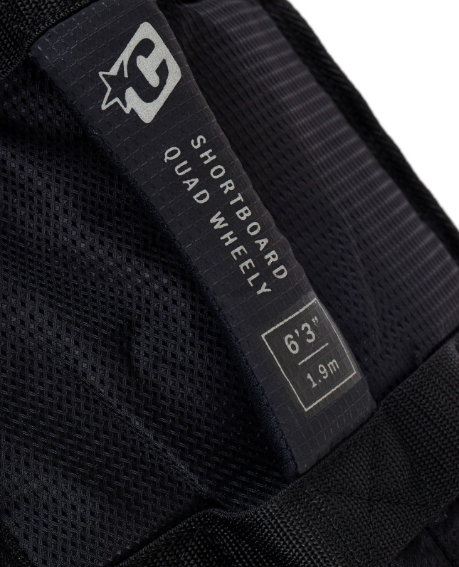 Creatures Shortboard Quad Wheely Dt2.0 6'7" Surfboard Cover Bag - Black Silver - Image 3