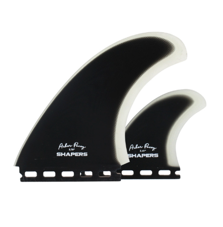 Shapers Asher Pacey 5.79" Twin Fin Set + Trailer - Black Clear