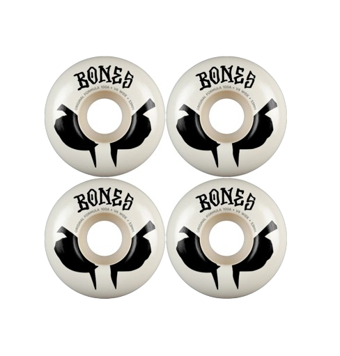BONES WHEELS Wides 100A V4 Skateboard Wheels White 53mm