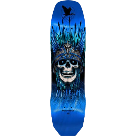 8.45x31.8 Powell Peralta Andy Anderson Heron Pro Maple Shaped Deck - Blue Foil