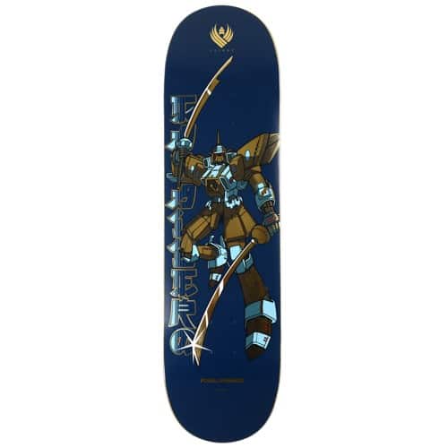 Powell Peralta Caballero Gundam 8.5 Flight 244 Shape Skateboard Deck - blue/gold foil