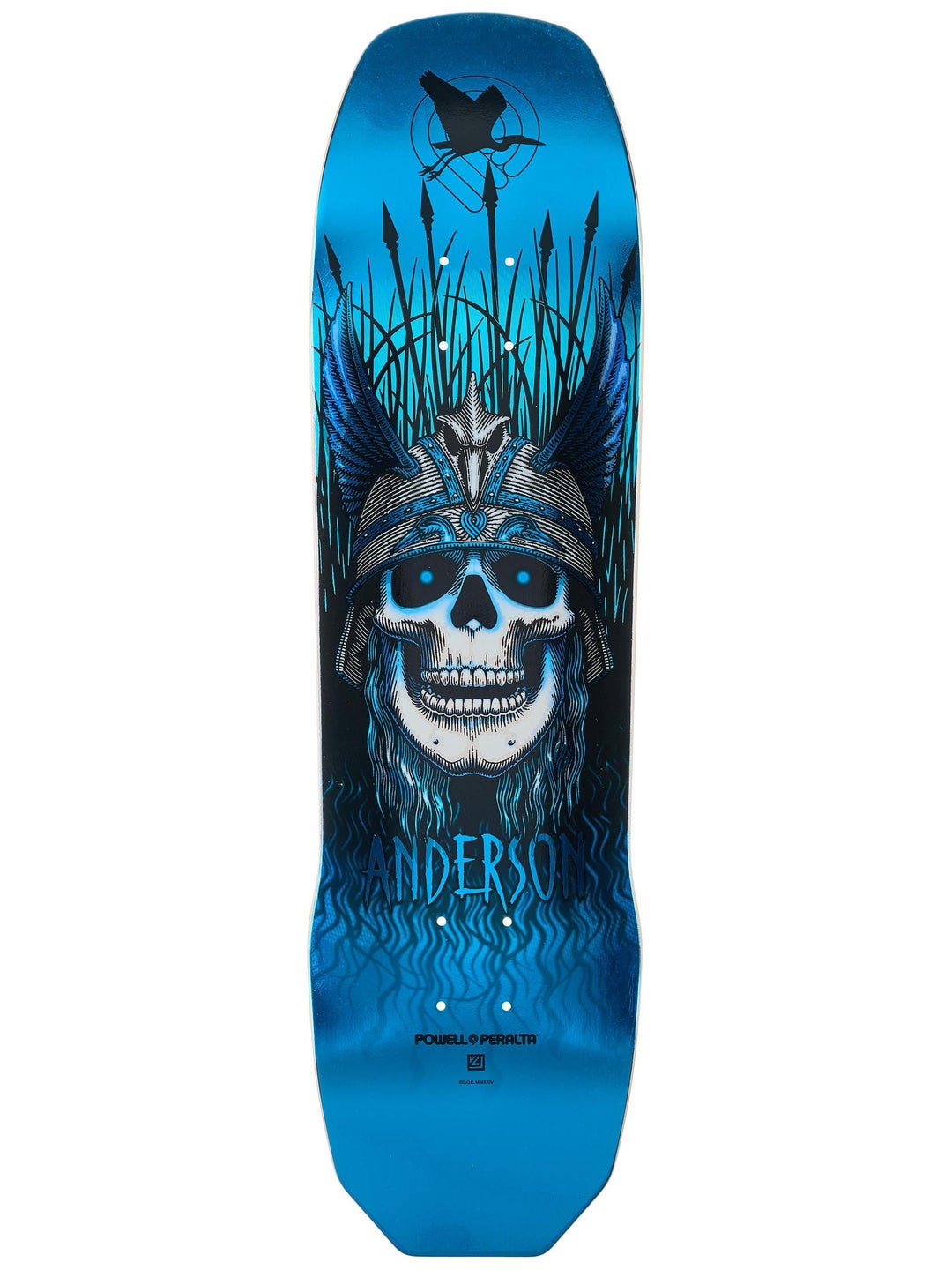 8.45x31.8 Powell Peralta Andy Anderson Heron Pro Maple Shaped Deck - Blue Foil