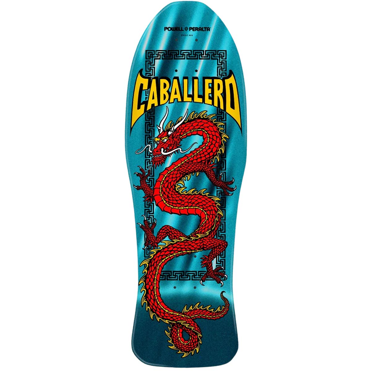 Powell Peralta Steve Caballero Chinese Dragon Reissue Skateboard Deck Aqua Foil - 10 x 30