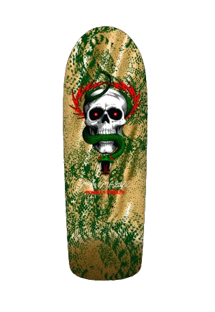 Powell Peralta Mike McGill Skull & Snake Skateboard Deck Green/Gold Foil- 10 x 30.125