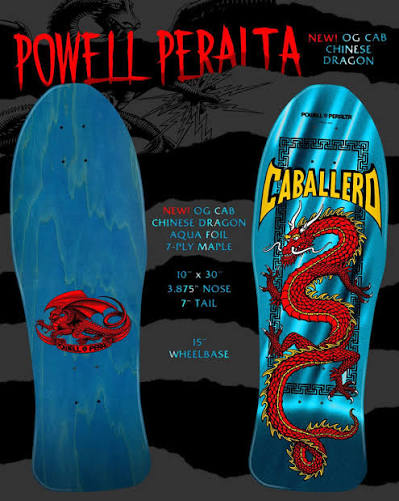 Powell Peralta Steve Caballero Chinese Dragon Reissue Skateboard Deck Aqua Foil - 10 x 30 - Image 3