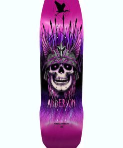 Powell Peralta Pro Andy Anderson Heron 7-Ply Maple Skateboard Deck Pink Foil - 9.13 x 32.8