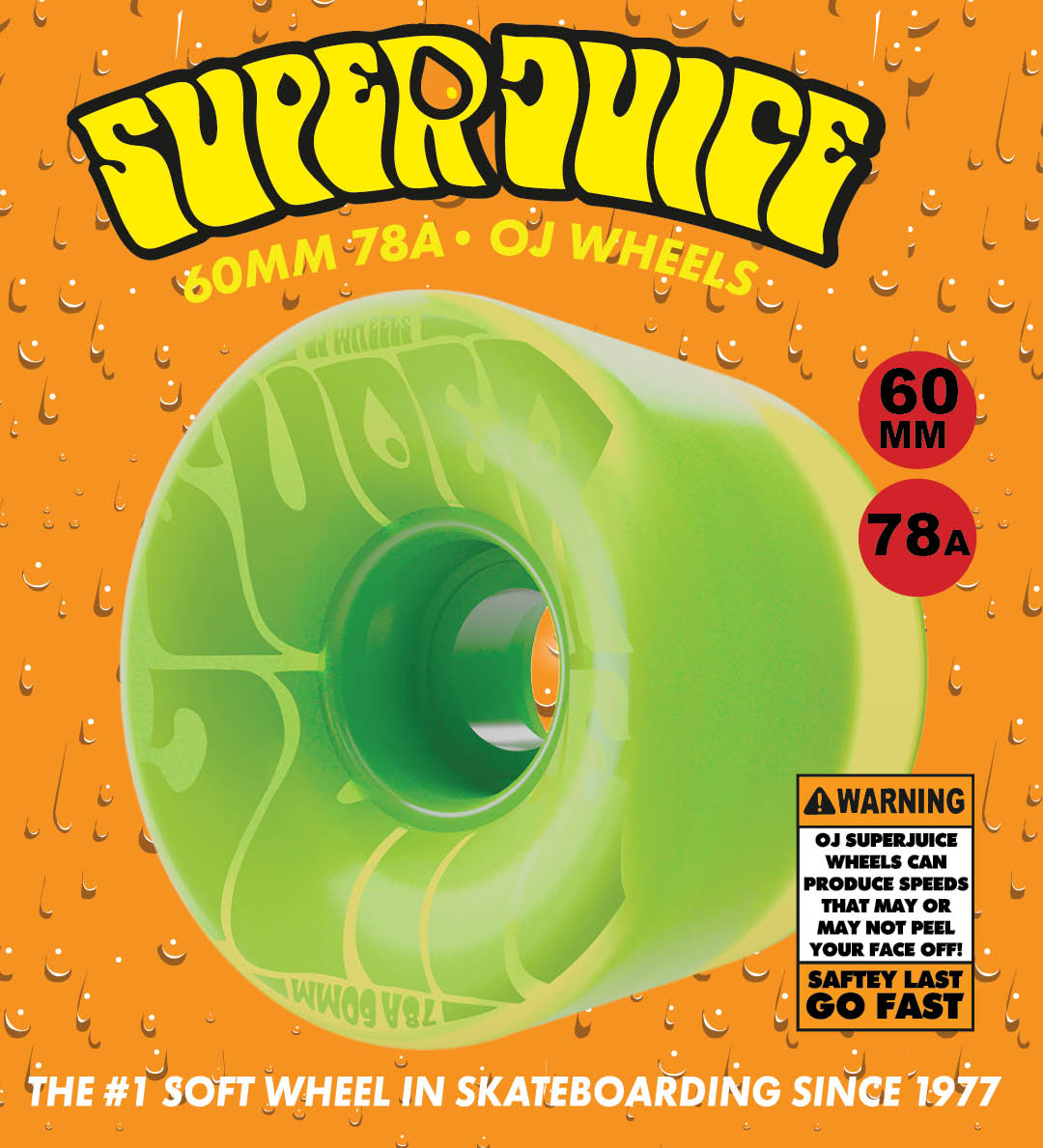 OJ Bubble Gum Super Juice Transparent Green 60mm 78a Skateboard Wheels - Image 4