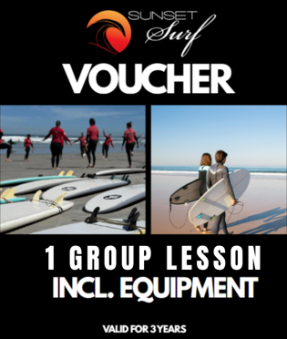 Voucher 1 Surf Lesson incl. Equipment (Group Lesson, 2+ People)