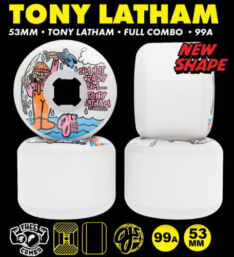 53mm Tony Latham Elite Full Combo 99a OJ Skateboard Wheels - Image 2