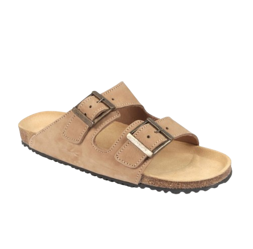 Corkies Mattheus Mens Premium Leather Anatomical Health Sandal (Khaki)