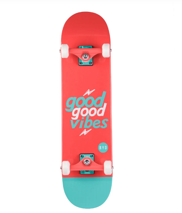 RYD Good Vibes Street Board 7.75 Coral Aqua