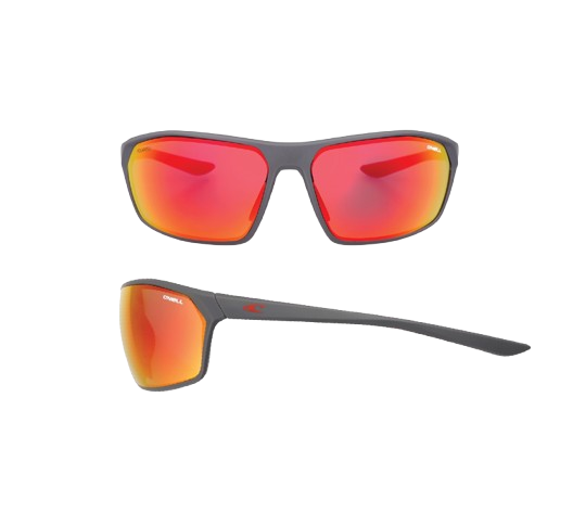O'Neill Sunglasses ONS Breakwater 2.0 Matte Grey Crystal 108P Red Mirror Polarized