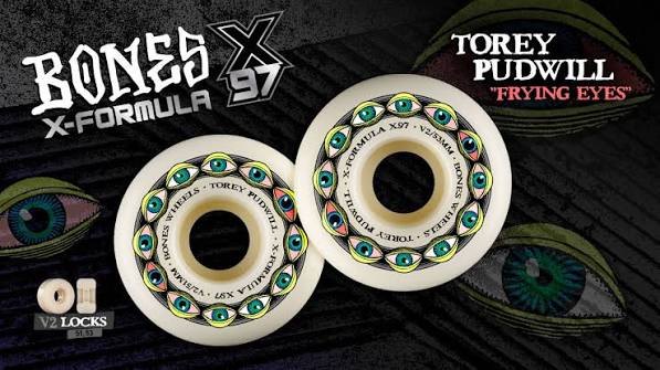 BONES WHEELS X-Formula Skateboard Wheels Pudwill Frying Eyes 53 V2 Locks X-Formula X97 4PK - Image 2